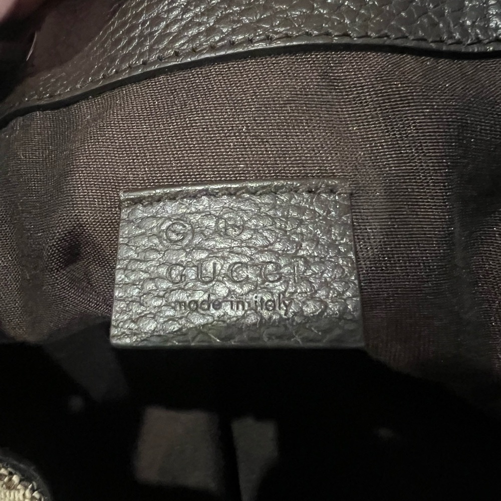 Gucci Tan Monogram Drawstring Bag - Picture 5 of 5